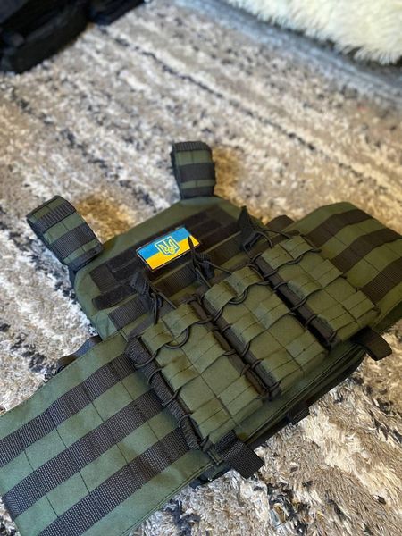 Плитоноска Cordura 1000D + 3 підсумка Розвантажувальний жилет (Оливковий)