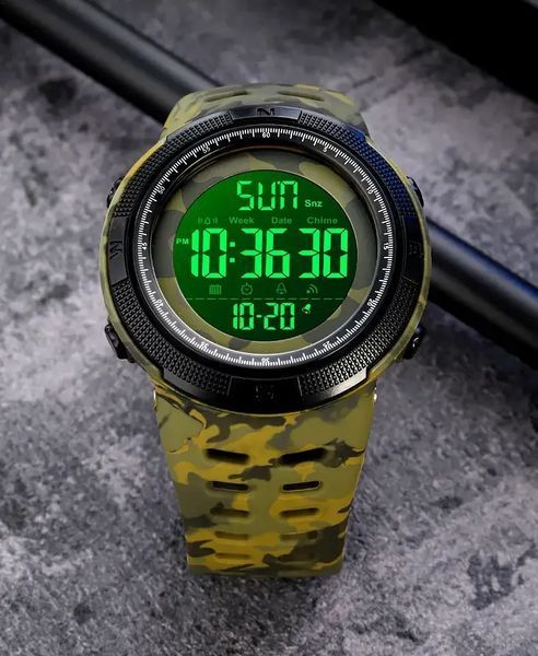 Спортивний наручний годинник Skmei 2070 (Камуфляж з чорним циферблатом)