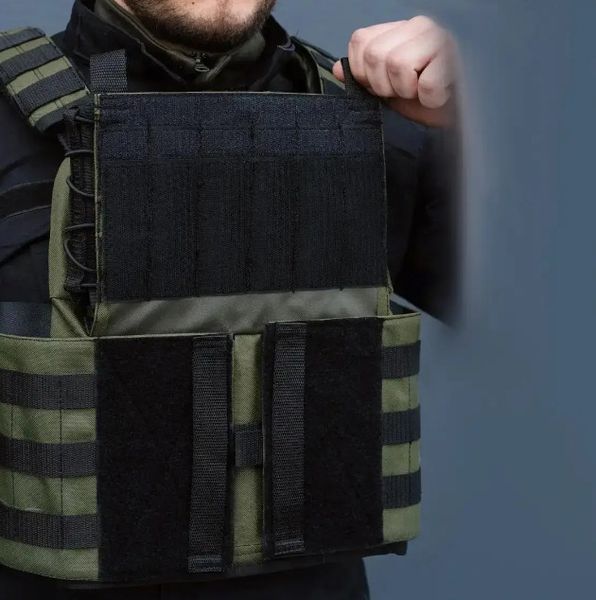 Плитоноска Cordura 1000D + 3 підсумка Розвантажувальний жилет (Оливковий)