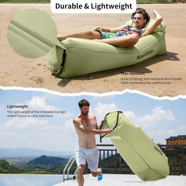 Ламзак с подголовником Naturehike NH20FCD06 (Оливковый)