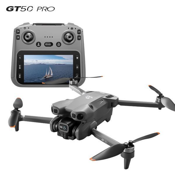 Квадрокоптер GT50 FPV з 8K-камерою РК пульт з екраном, безколекторні мотори, обхід перешкод (до 20 хв польоту)