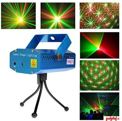 Лазер диско проектор XL-4A-D червоний+зелений (зоряне небо, сердечка, зірочки)