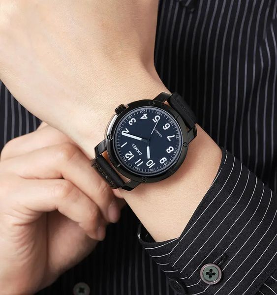 Классические наручные мужские часы Skmei 1987 Черны с синим