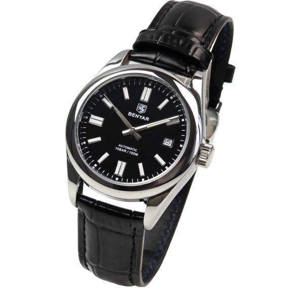 Годинник чоловічий механічний наручний Benyar Automatic Leather Deluxe 10 BAR (2 ремінці)
