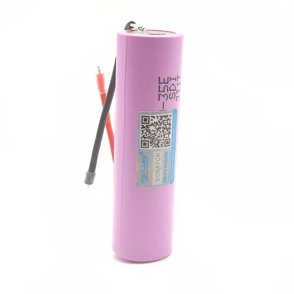 Акумулятор 18650 VariCore Li-ion 3500 mAh 3.7 V 35Е N під паяння 13A Рожевий