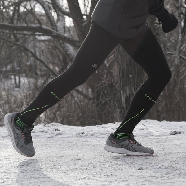 Высокие водонепроницаемые носки Dexshell Compression Mudder (Черные с желтым) S