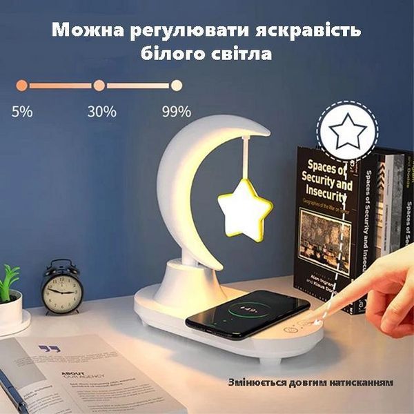 Ночник с колонкой Music Atmosphere Lamp с функцией беспроводной зарядки