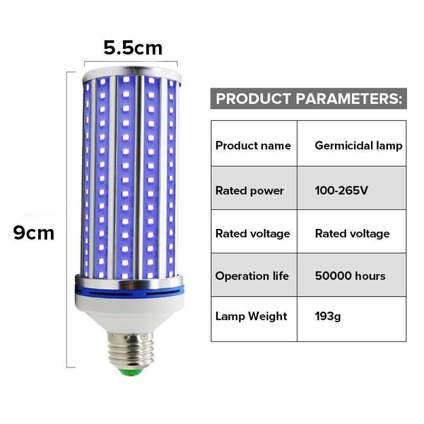 Бактерицидная лампа UV-C 220V E27 254nm 60W Ультрафиолетовая