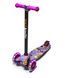 Триколісний самокат Scale Scooter Maxi до 60 кг з колесами, що світяться (Рожевий з цифрами)