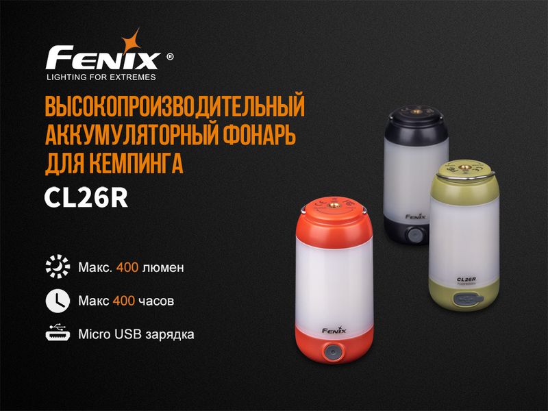 Кемпинговый фонарь Fenix CL26R (8 режимов) Черный