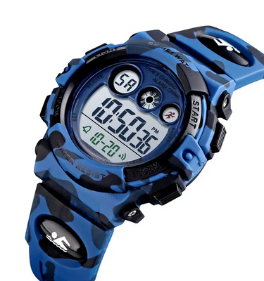 Дитячий спортивний годинник Skmei 1547 Kids (секундомір, будильник) Синій камуфляж