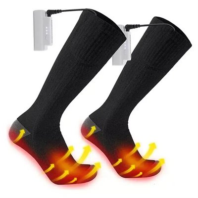 Високі шкарпетки з підігрівом (3 температурні режими) з блоком живлення (Чорні)