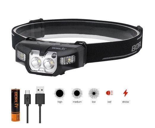 Налобный фонарь Boruit B30 фонарик + аккумулятор Boruit 18650 в комплекте