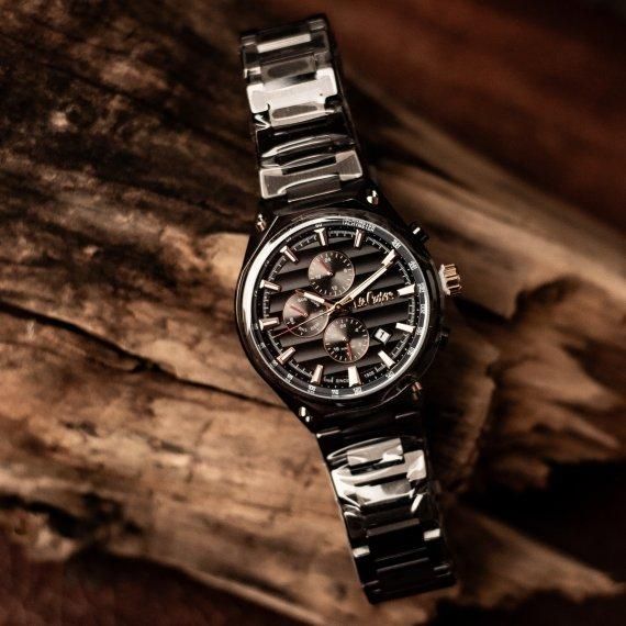 Мужские водостойкие наручные часы Lee Cooper Ice (Черные)