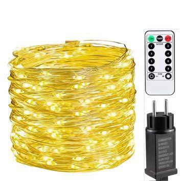 Гірлянда світлодіодна Роса 200 м 2000 Led від мережі на прозорому дроті + пульт ДК (Теплий білий)