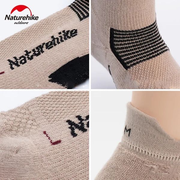 Низкие носки Naturehike NH21FS014 2 пары (Бежевые + черные) размер М