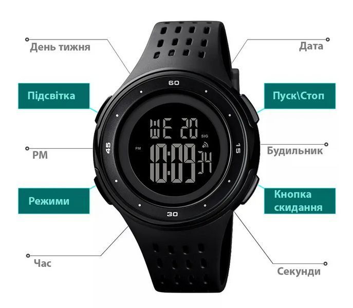 Мужские наручные часы Skmei 1537 (Черные)