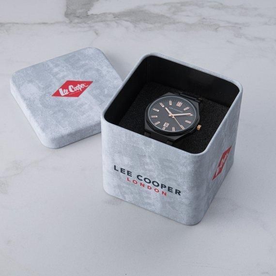 Чоловічий водостійкий наручний годинник Lee Cooper Knight (Чорний)