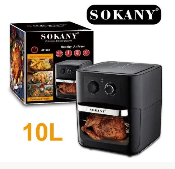 Аэрофритюрница мультипечь для дома Sokany AF-003 10л 1700W Black