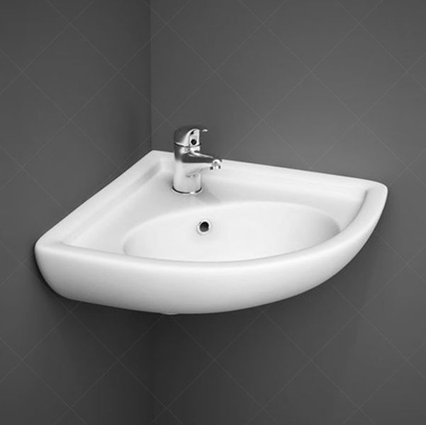 Кутова підвісна раковина RAK Ceramics Compact Corner 440x195x360 мм (RAK0048)