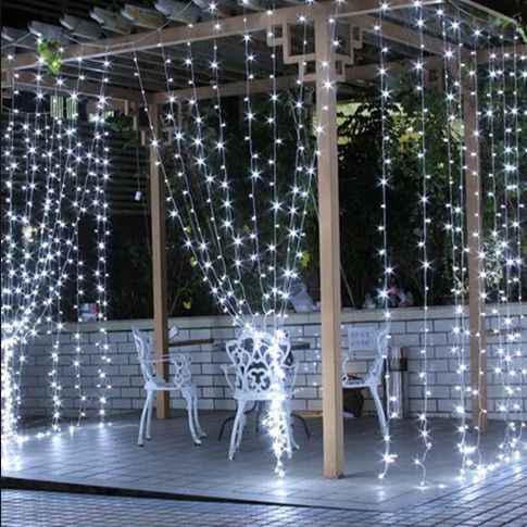 Гірлянда штора завіса Водоспад 3х3 м 320 LED (білий шнур, з перехідником) Біле світло