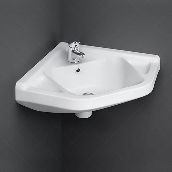 Кутова підвісна раковина RAK Ceramics Wall Mounter Corner 510x200x405 мм (RAK0050) Білий