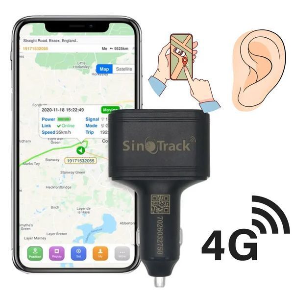 Автомобильный GPS-трекер SinoTrack ST-909L 4G с микрофоном в прикуриватель