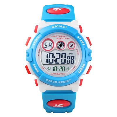 Дитячий спортивний наручний годинник Skmei 1451 Білий з блакитним