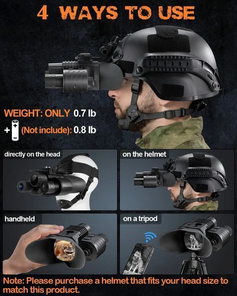 Прилад нічного бачення NV-880 8x16MP із цифровим зумом 1080P HD WiFi 850nm (до 600м у темряві)
