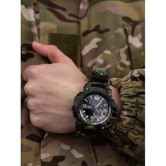 Чоловічий наручний годинник Besta Military з компасом (Камуфляж)