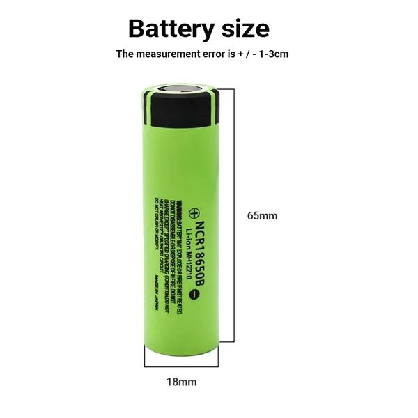 Промышленный Li-Ion аккумулятор Panasonic NCR18650B 3400 mAh без защиты 18650