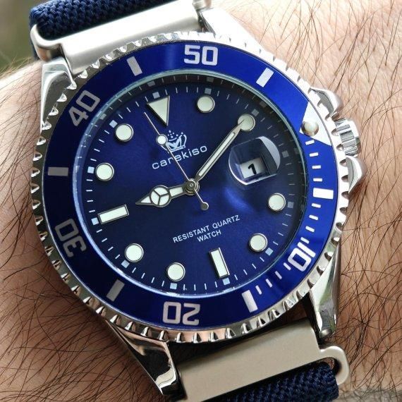 Годинник чоловічий наручний Hemsut Zurich Carekiso Nylon Blue (2 ремінці)