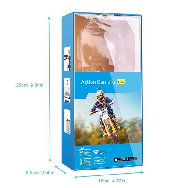 Экшн камера AT-M60TR Full HD 5K Wi-Fi с пультом ДУ и 2 экранами (Черный)