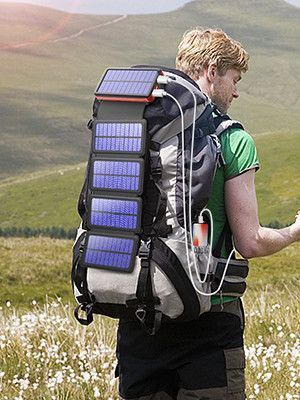 Солнечное зарядное устройство Solar panel (5 панелей по 8W) VerWireless Charging 20000mAh (PN-W09)