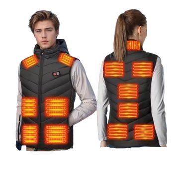 Мужской жилет с подогревом HeatFashion Electric Heating Vest (13 зон) Черный XL