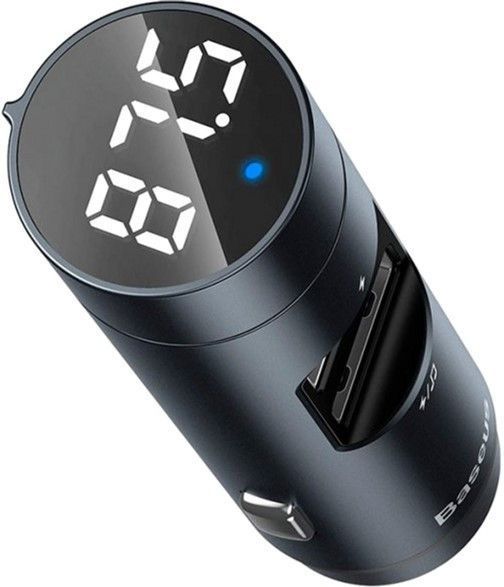 Автомобильный FM-модулятор Baseus Energy Column + bluetooth (2USB) CCNLZ-C0G (Dark grey)