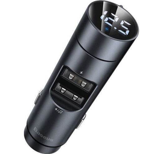 Автомобильный FM-модулятор Baseus Energy Column + bluetooth (2USB) CCNLZ-C0G (Dark grey)