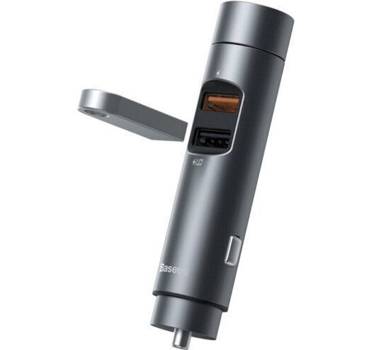 Автомобильный FM-модулятор Baseus Energy Column + bluetooth (2USB) CCNLZ-C0G (Dark grey)
