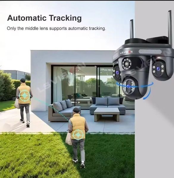 Уличная IP-камера LS Vision WL310 Wi-Fi 15Mp с ночным видением и автослежением Черный