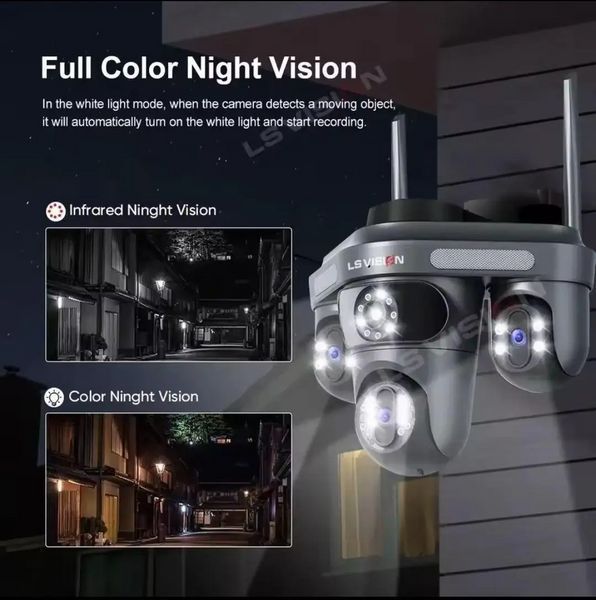 Уличная IP-камера LS Vision WL310 Wi-Fi 15Mp с ночным видением и автослежением Черный