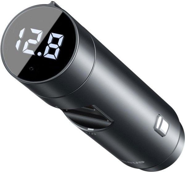 Автомобильный FM-модулятор Baseus Energy Column + bluetooth (2USB) CCNLZ-C0G (Dark grey)