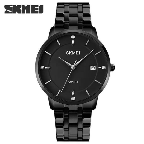 Чоловічий класичний годинник на браслеті Skmei 1801S (Чорний)