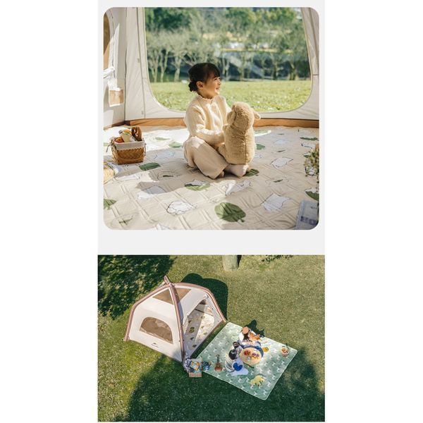 Килимок для пікніка Naturehike 210х240см CNK2350WS010 (Бежевий з котами)