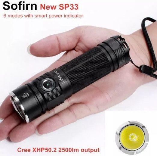 Фонарь мощный Sofirn SP33 XHP 50.2 фонарик 26650 18650 2500 Lm