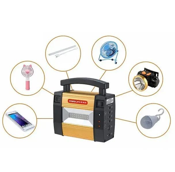Кемпинговый аккумуляторный фонарь LM-367 (COB + 3xLamp) + солнечная панель + Power Bank (1 режим)