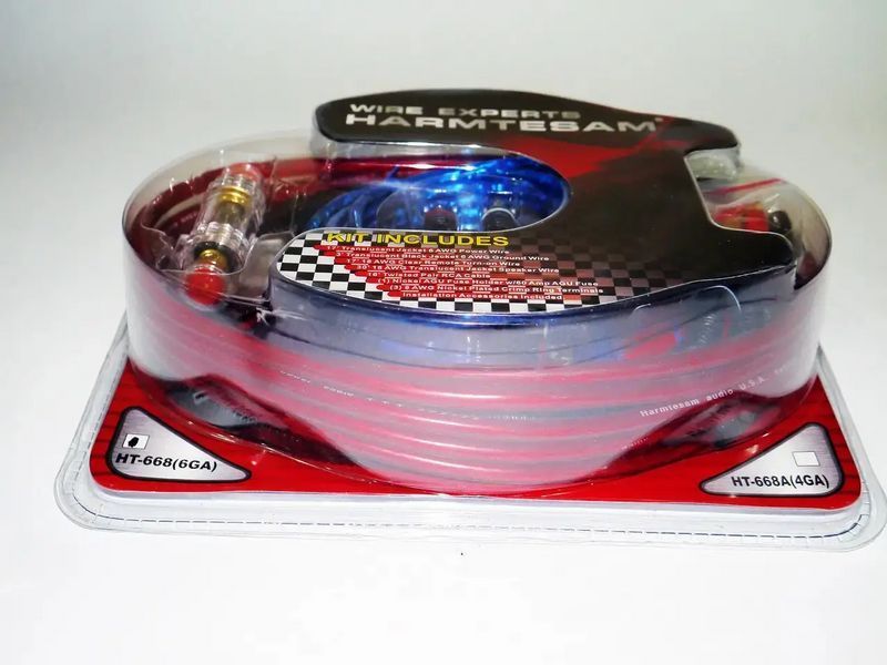 Набір дротів для встановлення саббуфера kit 1800W H-668
