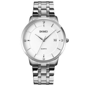 Чоловічий класичний годинник на браслеті Skmei 1801S (Сріблястий)