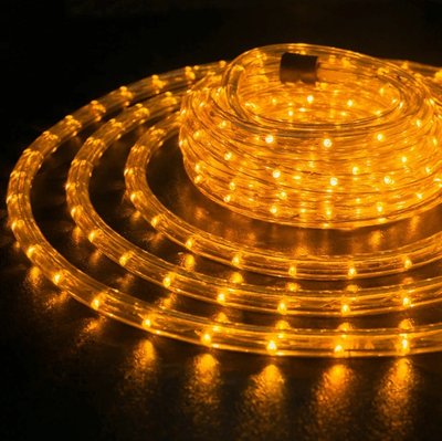 Світлодіодна стрічка LED 100м 220V Дюралайт Золота