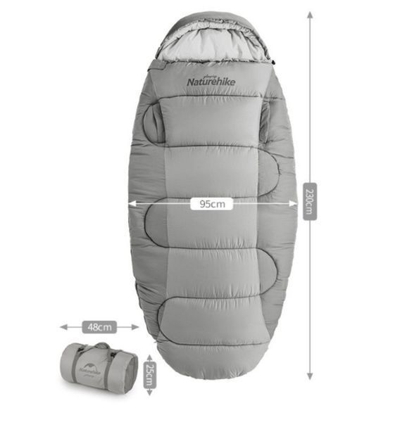 Спальный мешок Naturehike PS200 NH20MSD03 правый (Серый)