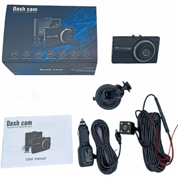 Автомобильный видеорегистратор DVR T706 (2 камеры) 1080P экран 3.5 дюйма